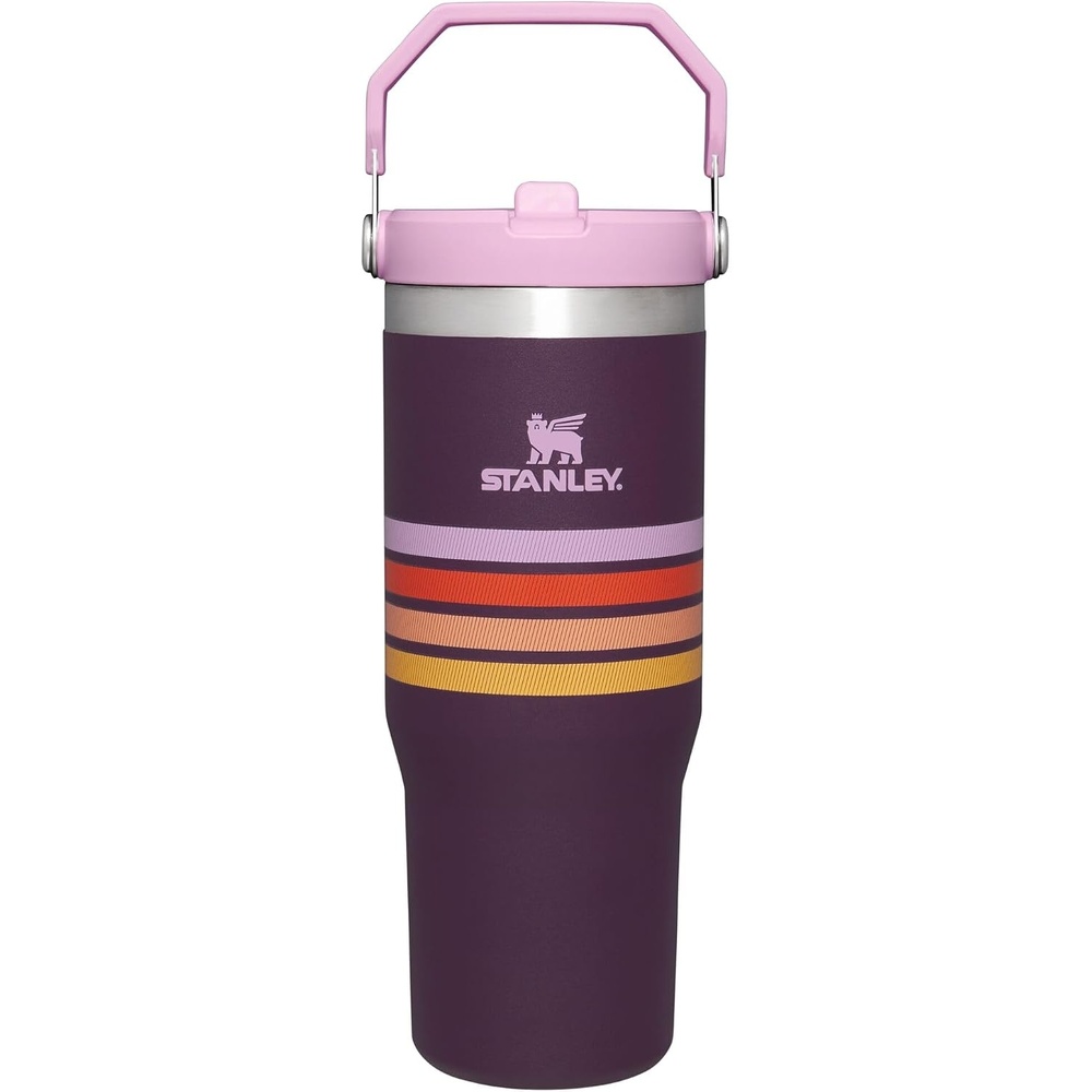 image:imageSTANLEY IceFlow 20 Flip Straw Tumbler 30 oz Moonlight SpiralPlum Stripe