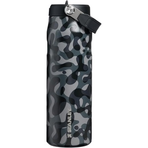 STANLEY IceFlow Flip Straw 2.0 Bottle, 24 oz, Purple Umbra Pixel(Black Interfusion)